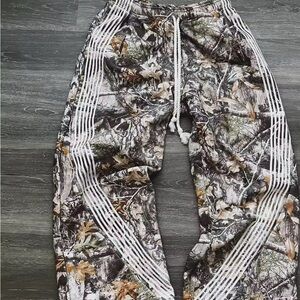 Camouflage Joggers with White Stripes